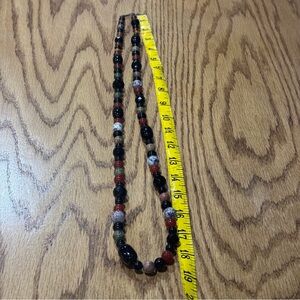 Vintage Hippie / Boho precious stones and glass beads necklace beaded